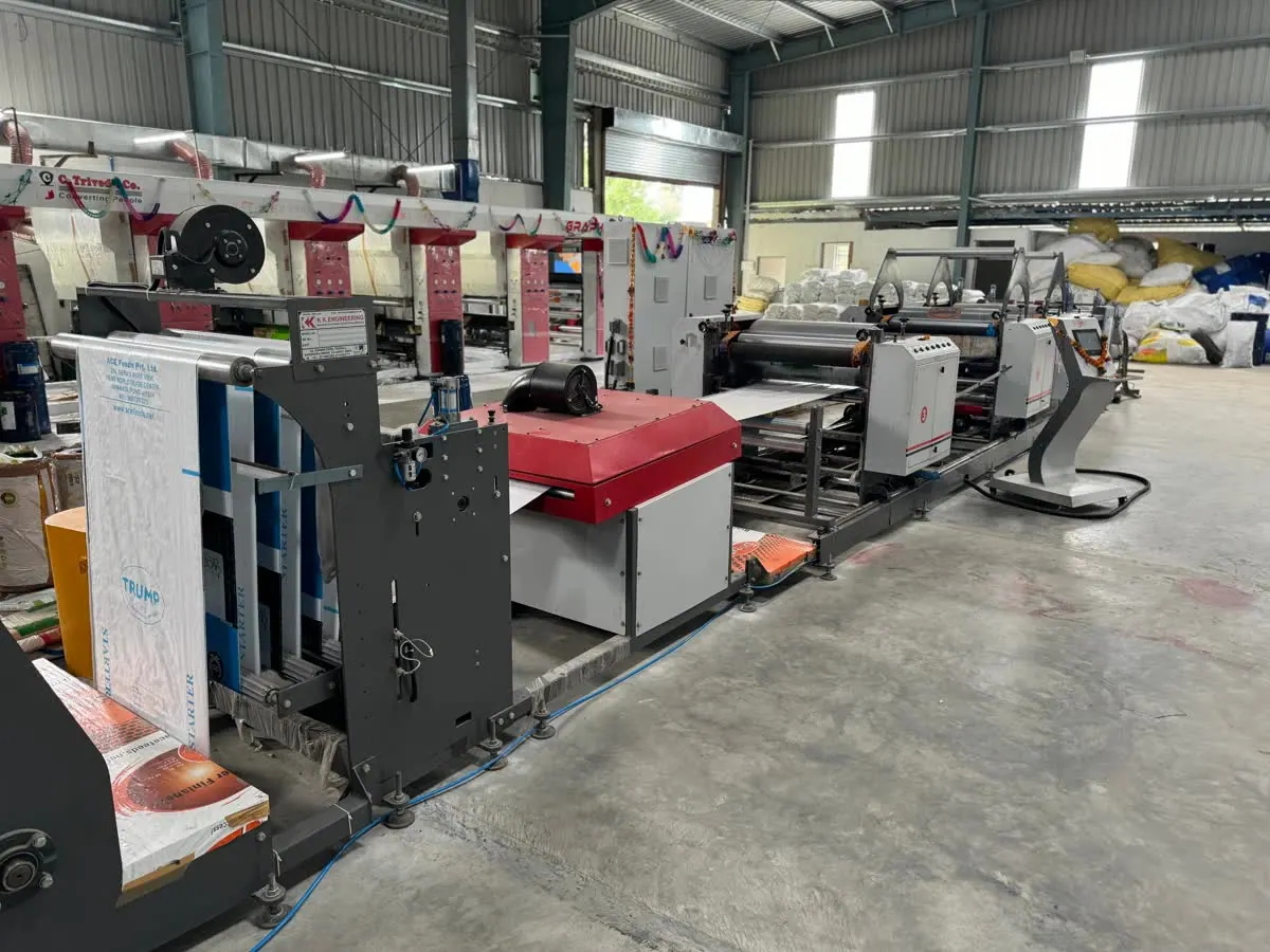Flexo printing with BOPP matching at the Ganpati Woven Polypack plant