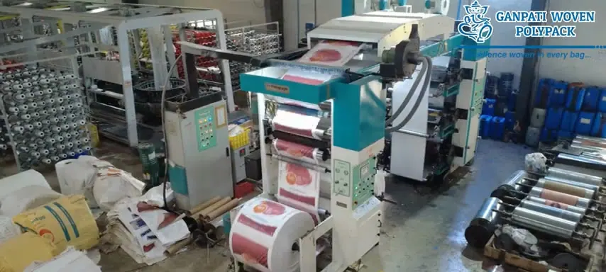 Flexo printing at the Ganpati Woven Polypack plant