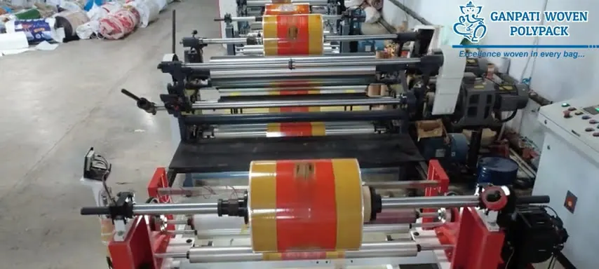 Slitter rewinder cutting printed BOPP film