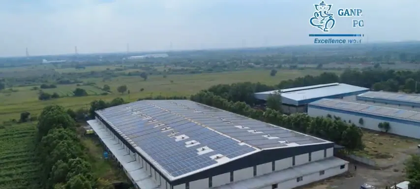 800 kW rooftop solar plant on the Ganpati Woven Polypack factory
